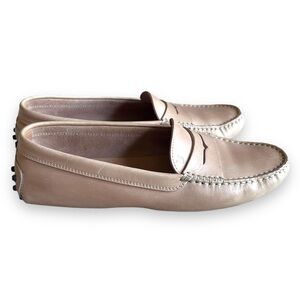 Tod's Nude Leather Driving Loafers, IT 37